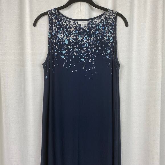 J.Jill Blue Confetti Sleeveless Maxi Dress Sz.SP NWT - Picture 3 of 12